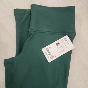 Athleta Interval Stash Capri M Legging Green NWT